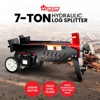 Yukon 7 Ton Electric Log Splitter With Side Protectors Axe Wood Cutter Tools Kings Warehouse 