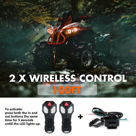 ZESUPER 12V Winch 4500LBS Electric Winch ATV Winch Synthetic Rope BOAT Trailer Auto Accessories Kings Warehouse 