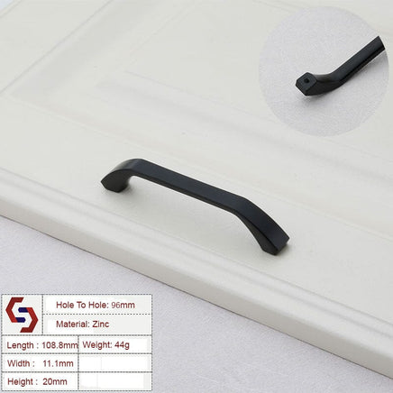 Zinc Kitchen Cabinet Handles Bar Drawer Handle Pull black color hole to hole 96MM Kings Warehouse 