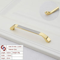 Zinc Kitchen Cabinet Handles Bar Drawer Handle Pull gold color hole to hole 128MM Kings Warehouse 