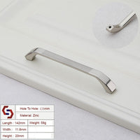 Zinc Kitchen Cabinet Handles Bar Drawer Handle Pull silver color hole to hole 128MM Kings Warehouse 