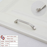 Zinc Kitchen Cabinet Handles Bar Drawer Handle Pull silver color hole to hole 96MM Kings Warehouse 