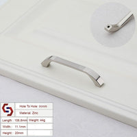 Zinc Kitchen Cabinet Handles Bar Drawer Handle Pull silver color hole to hole 96MM Kings Warehouse 