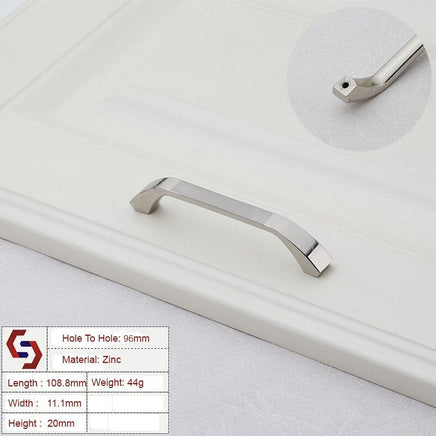 Zinc Kitchen Cabinet Handles Bar Drawer Handle Pull silver color hole to hole 96MM Kings Warehouse 