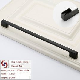 Zinc Kitchen Cabinet Handles Drawer Bar Handle Pull black color hole to hole size 320mm Kings Warehouse 