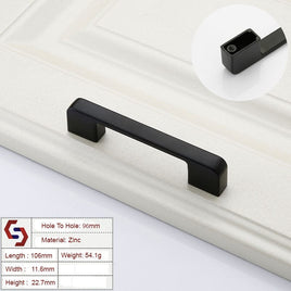 Zinc Kitchen Cabinet Handles Drawer Bar Handle Pull black color hole to hole size 96mm Kings Warehouse 