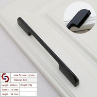 Zinc Kitchen Cabinet Handles Drawer Bar Handle Pull BLACK hole to hole size 192mm Kings Warehouse 