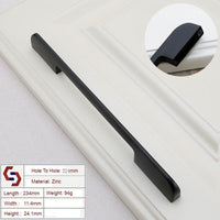 Zinc Kitchen Cabinet Handles Drawer Bar Handle Pull BLACK hole to hole size 224mm Kings Warehouse 