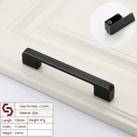 Zinc Kitchen Cabinet Handles Drawer Bar Handle Pull black+copper color hole to hole size 128mm Kings Warehouse 