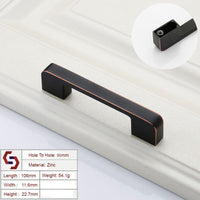 Zinc Kitchen Cabinet Handles Drawer Bar Handle Pull black+copper color hole to hole size 96mm Kings Warehouse 