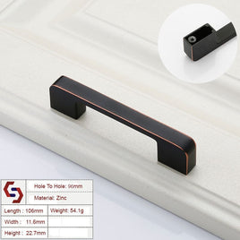 Zinc Kitchen Cabinet Handles Drawer Bar Handle Pull black+copper color hole to hole size 96mm Kings Warehouse