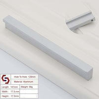 Zinc Kitchen Cabinet Handles Drawer Bar Handle Pull Silver 128mm Kings Warehouse 