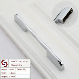 Zinc Kitchen Cabinet Handles Drawer Bar Handle Pull silver color hole to hole size 160mm Kings Warehouse 