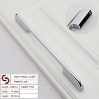 Zinc Kitchen Cabinet Handles Drawer Bar Handle Pull silver color hole to hole size 256mm