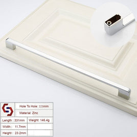 Zinc Kitchen Cabinet Handles Drawer Bar Handle Pull silver color hole to hole size 320mm Kings Warehouse 