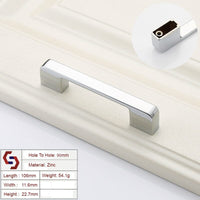 Zinc Kitchen Cabinet Handles Drawer Bar Handle Pull silver color hole to hole size 96mm Kings Warehouse 