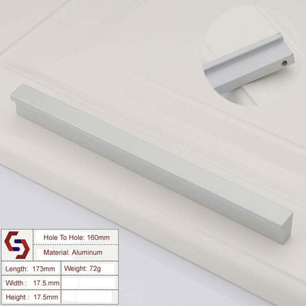 Zinc Kitchen Cabinet Handles Drawer Bar Handle Pull Silver160mm Kings Warehouse 