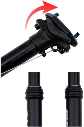 ZOOM SPD-801 Dropper Seatpost Adjustable Height via Thumb Remote Lever - External Cable 30.9 Diameter 100mm Travel Sports & Fitness Kings Warehouse 