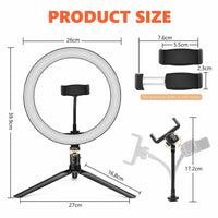 10" Dimmable LED Ring Light Tripod Stand for Phone Makeup Live Selfie Kings Warehouse 