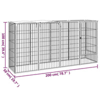 10-Panel Dog Playpen Black 50x100 cm Powder-coated Steel Kings Warehouse 
