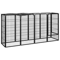 10-Panel Dog Playpen Black 50x100 cm Powder-coated Steel Kings Warehouse 