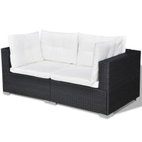 10 Piece Garden Lounge Set with Cushions Poly Rattan Black Kings Warehouse 