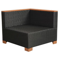 10 Piece Garden Lounge Set with Cushions Poly Rattan Black Kings Warehouse 