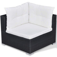 10 Piece Garden Lounge Set with Cushions Poly Rattan Black Kings Warehouse 