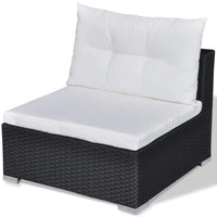 10 Piece Garden Lounge Set with Cushions Poly Rattan Black Kings Warehouse 