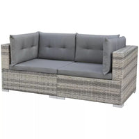 10 Piece Garden Lounge Set with Cushions Poly Rattan Grey Kings Warehouse 