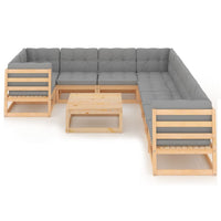 10 Piece Garden Lounge Set with Cushions Solid Pinewood Kings Warehouse 