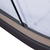100 x 100cm Rounded Sliding 6mm Curved Shower Screen with Base in Black Kings Warehouse 