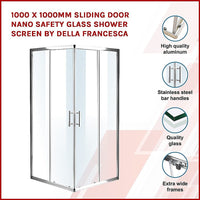 1000 x 1000mm Sliding Door Nano Safety Glass Shower Screen By Della Francesca Kings Warehouse 