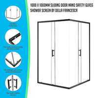 1000 x 1000mm Sliding Door Nano Safety Glass Shower Screen By Della Francesca Kings Warehouse 