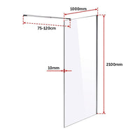 1000 x 2100mm Frameless 10mm Safety Glass Shower Screen Kings Warehouse 
