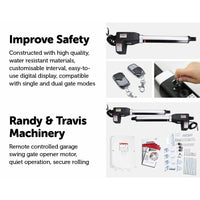 1000KG Double Swing Auto Motor Remote Gate Opener DIY Kings Warehouse 