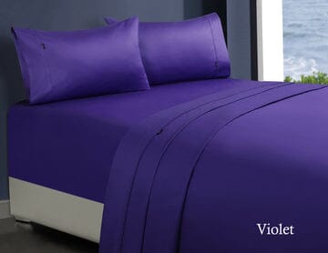 1000tc egyptian cotton sheet set 1 double violet Kings Warehouse 
