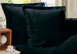 1000TC Premium Ultra Soft European Pillowcases 2-Pack Black Kings Warehouse 