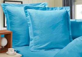 1000TC Premium Ultra Soft European Pillowcases 2-Pack Light Blue Kings Warehouse 