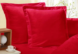 1000TC Premium Ultra Soft European Pillowcases 2-Pack Red Kings Warehouse 