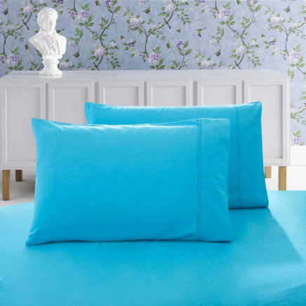 1000TC Premium Ultra Soft King size Pillowcases 2-Pack - Light Blue Kings Warehouse 