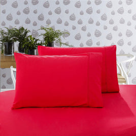 1000TC Premium Ultra Soft King size Pillowcases 2-Pack - Red Kings Warehouse 