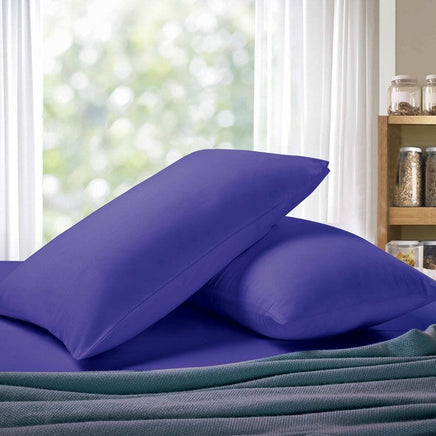 1000TC Premium Ultra Soft King size Pillowcases 2-Pack - Royal Blue Kings Warehouse 