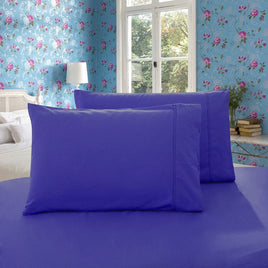 1000TC Premium Ultra Soft King size Pillowcases 2-Pack - Royal Blue Kings Warehouse 