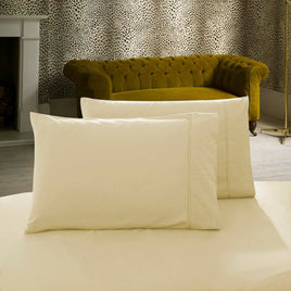 1000TC Premium Ultra Soft King size Pillowcases 2-Pack - Yellow Cream Kings Warehouse 