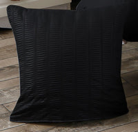 1000TC Premium Ultra Soft Seersucker Cushion Covers - 2 Pack - Black Kings Warehouse 