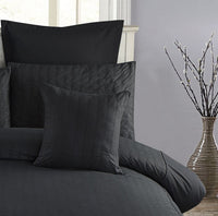 1000TC Premium Ultra Soft Seersucker Cushion Covers - 2 Pack - Black Kings Warehouse 