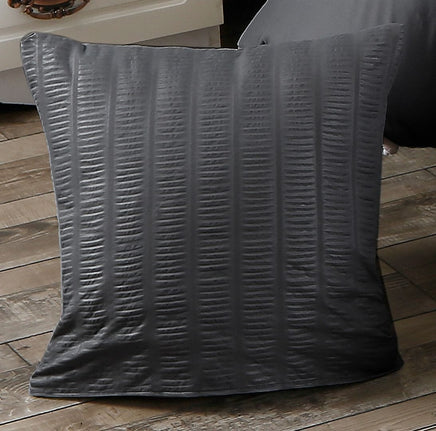 1000TC Premium Ultra Soft Seersucker Cushion Covers - 2 Pack - Charcoal Kings Warehouse 