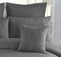 1000TC Premium Ultra Soft Seersucker Cushion Covers - 2 Pack - Charcoal Kings Warehouse 