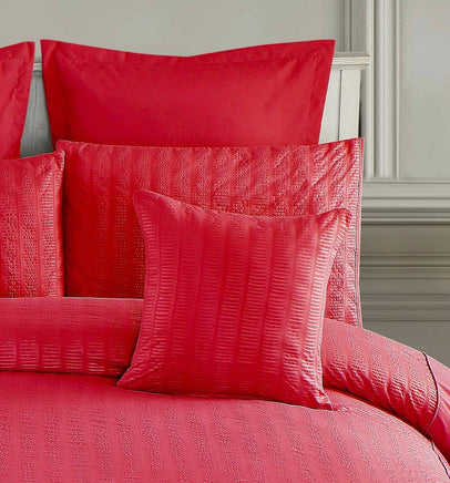 1000TC Premium Ultra Soft Seersucker Cushion Covers - 2 Pack - Red Kings Warehouse 